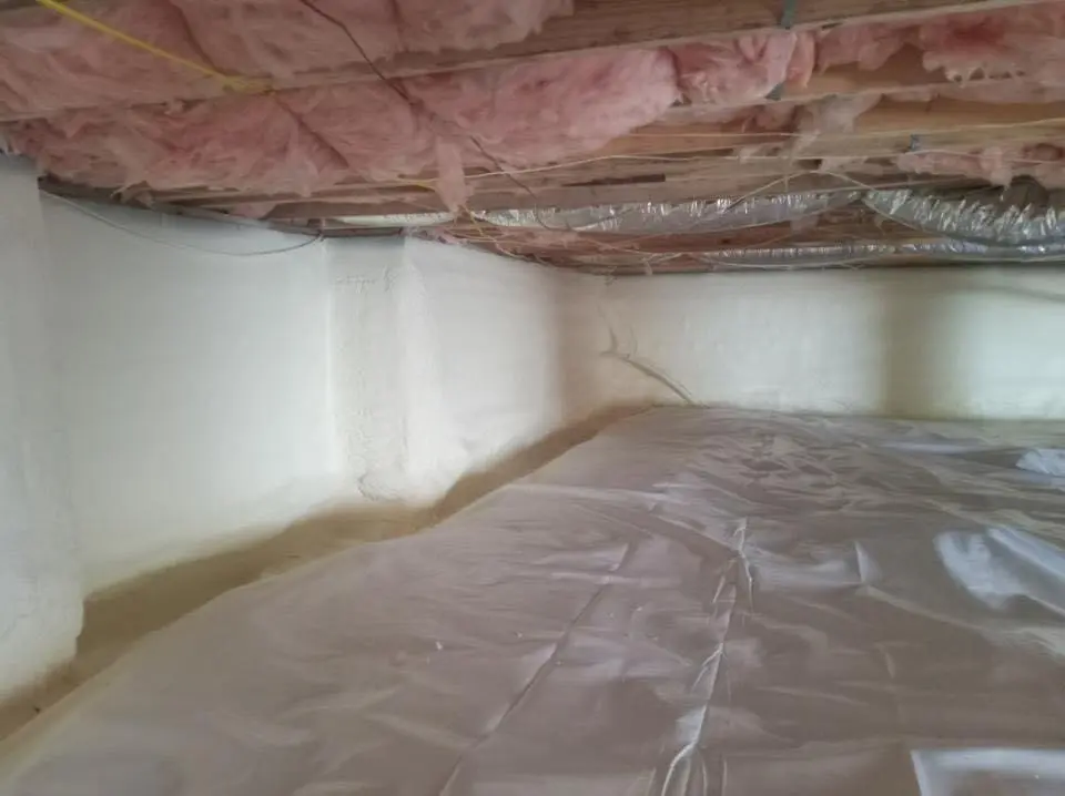 Crawl space encapsulation with closed-cell spray foam for Attic Insulation in Delta