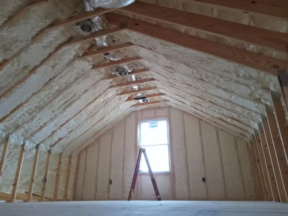 Spray foam roofing application for Crawl Space Insulation project in Delta